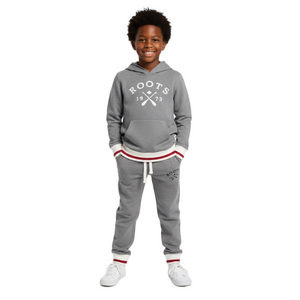 Roots Kids Cabin Gray Hoodie and Joggers Set Size 9/10 Youth Large Unisex Boy